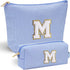 Initial Makeup Bag - Travel Cosmetic Bag, Cute Personalized Engagement Bridesmaid Gifts for Women