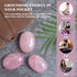 55-60mm Pink Agate Palm Stone, Worry Stone Natural Chakra Healing, Hand Carved Crystal for Meditation