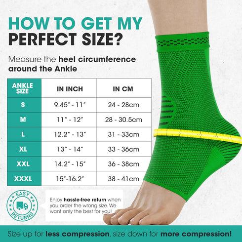 Modvel Foot & Ankle Brace Socks - Compression Sleeve for Sprained Ankle, Plantar Fasciitis Relief, Stabilizing Wrap