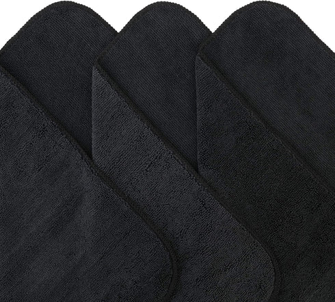 Towel,16 16 12 Pack POLYTE Premium Microfiber Cleaning x in, (Black)