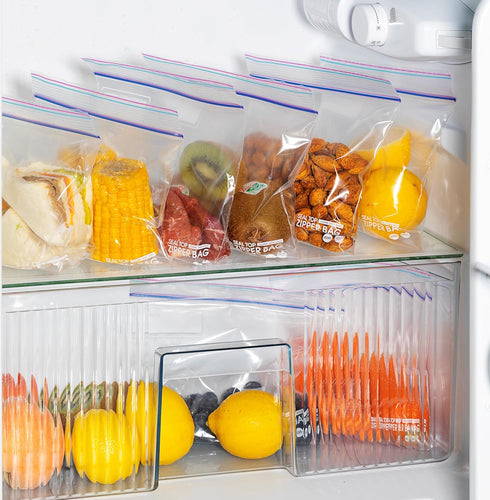 Multi-Variety Pack Food Storage Bags - 270 Count Slider & Seal Top Zipper, 2 Gallon Size, Zero BPA & Microwave-Safe