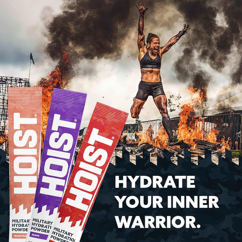 Hoist Premium Military Hydration Powder, Electrolyte Drink Mix, Peach Mango, Powder Stick Pack, 12 Sticks Per Pack