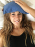 Eye Pillow Blue Denim Cherry Pit-Stone Pack - Microwavable Hot/Cold Compress for Headache Pain Relief