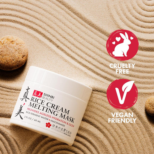 Japanese Rice Mask for Face - Organic Anti-Aging Skincare, J Beauty Glow, 1oz