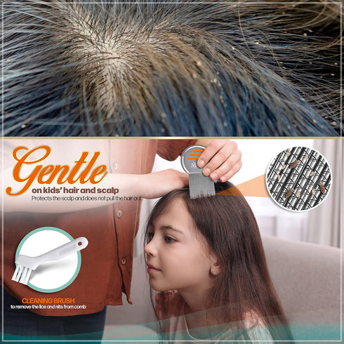 Bussani Lice Comb for Fine & Thick Hair | Lice Treatment | Nit Comb for Lice Eggs | Great for Dandruff & Psoriasis
