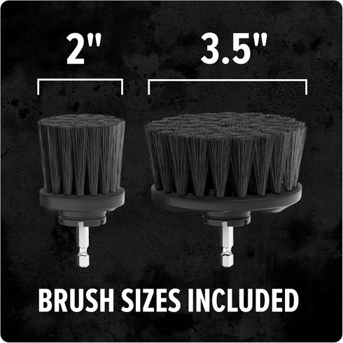 Dirt Devil 2-Piece Hard Bristle Scrubber Set, 2" & 3.5" Brushes for Heavy Duty Cleaning on Brick, Grout, Cast Iron
