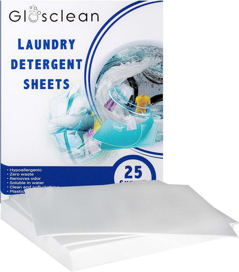 Laundry Detergent Sheets, 50 Strips (25 Sheets), Earth Friendly Fresh Scent, Plastic Free Travel Laundry Soap