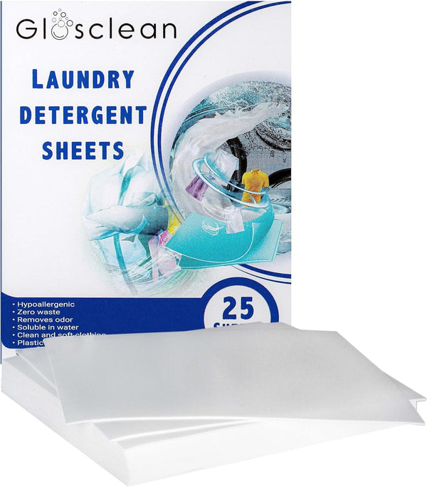 Laundry Detergent Sheets, 50 Strips (25 Sheets), Earth Friendly Fresh Scent, Plastic Free Travel Laundry Soap