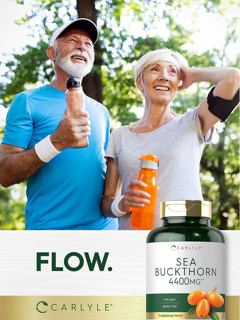 Carlyle Sea Buckthorn Oil Capsules 4400mg 200 Softgels, Non-GMO, Gluten Free Sea Buckthorn Berry Oil Supplement