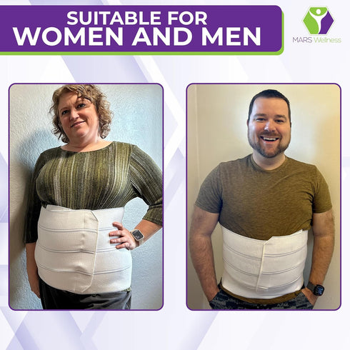 MARS WELLNESS Premium Plus Size Bariatric Abdominal Binder, 12" 4 Section/Panel, XL, Up to 45"