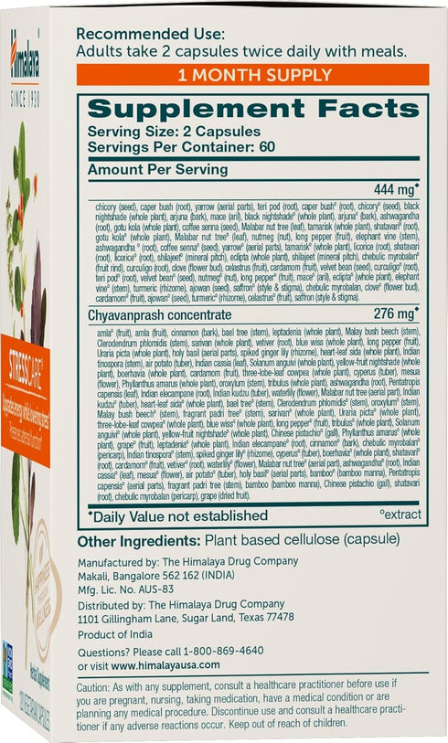 Himalaya StressCare, 30 Day Supply - Herbal Adrenal Support for Calming Relaxation, Stress Relief, 120 Capsules