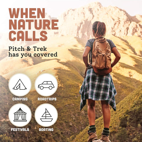 Pitch and Trek Women's Silicone Urination Device for Travel & Outdoor, Color Pink