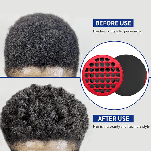 Silicone Curl Brush Set (Red) | Magic Curly Hair Brush, Africa Comb, Afro Pick, Wave Curler Tool for Men, Women, Boys,