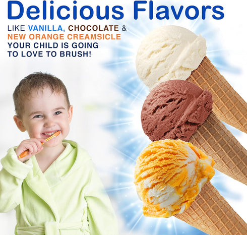 Tanner's Tasty Paste Variety, Anticavity Fluoride Children’s Toothpaste in Vanilla, Chocolate & Orange (3-Pack)