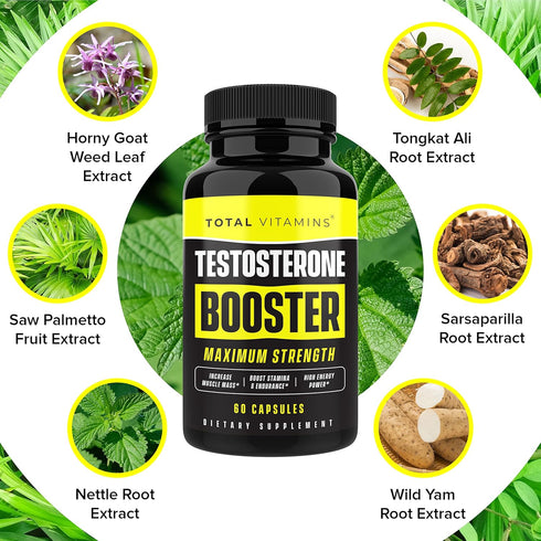Testosterone Booster for Men - Alpha Pills for Max Muscle Growth, Libido, Energy, and Stamina - Male Enhancing
