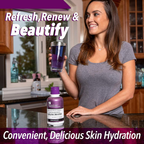 Rejuvicare Liquid Collagen Beauty Formula, 16 oz, Delicious Grape Flavor, 32 servings