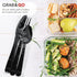 Party Essentials Individually Wrapped Black Plastic Cutlery Pack, Heavy Duty Silverware Kits, 50 Sets of Forks, Spoons,