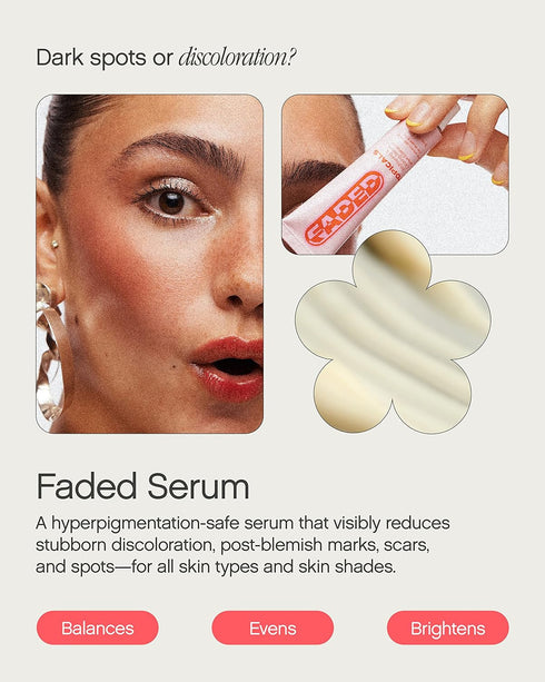 Topicals Faded Brightening Serum | Reduces Discoloration, Post-Blemish Marks & Scars | Kojic Acid & Niacinamide, 0.5 Fl