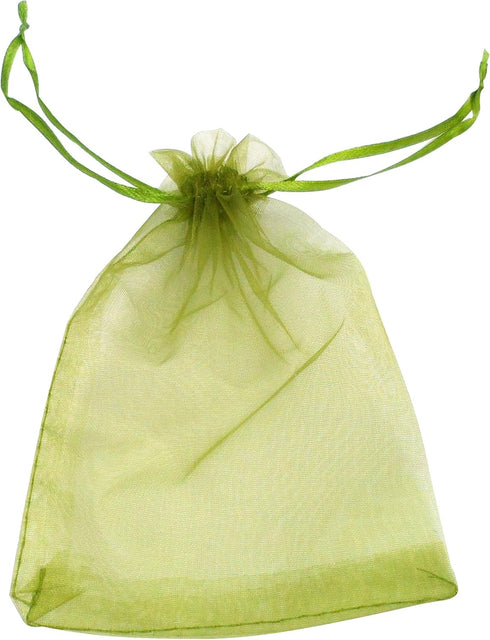 ATCG 50pcs 8x12 Inches Large Drawstring Organza Bags for Decoration, Festival, Wedding Party Favor (Green)