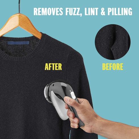 Conair Portable Fabric Shaver and Lint Remover, Rechargeable, Black