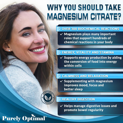 Purely Optimal Magnesium Citrate Gummies - 90 Gummies for Kids & Adults, Delicious Cherry Flavor for Sleep & Muscle