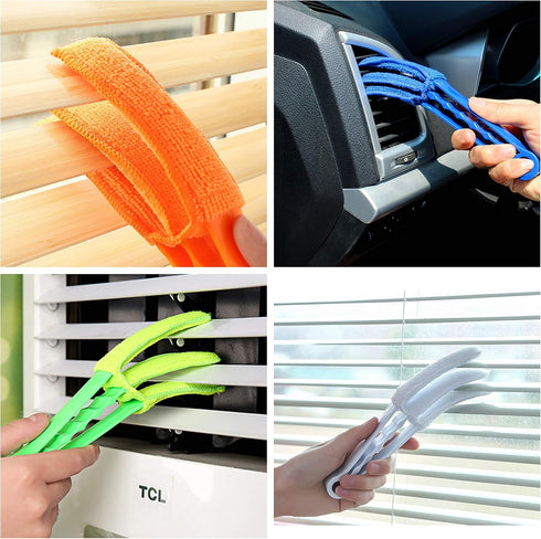Window Blind Cleaner - 2 Clamps and 5 Removable Sleeves - Ideal Duster Cleaning Tool for Blinds, Shutters, Shades, Air