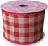 Red Gingham Wired Ribbon 2 1/2" x 10 Yards, Rustic Wedding Decoration, Gift Basket, Fall Decor