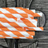 Stripe Paper Straws, Orange White, 7.75 Inches, Pack of 100, Outside the Box Papers