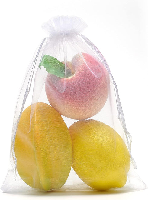 Volanic 50PCS Sheer Drawstring Organza Gift Bag - 6X9 Inch (17X23 CM) for Jewelry Party Wedding Favor Candy Mini Bottle