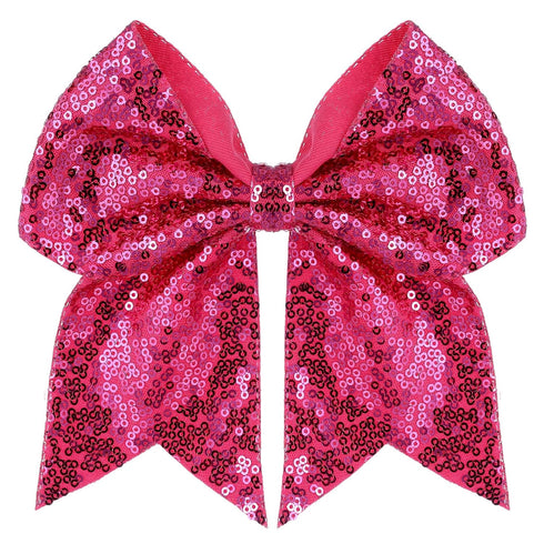 Large 7 Inch Glitter Bow Clip for Women Teens Girls, Bling Party Hair Accessories
