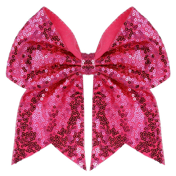 Large 7 Inch Glitter Bow Clip for Women Teens Girls, Bling Party Hair Accessories