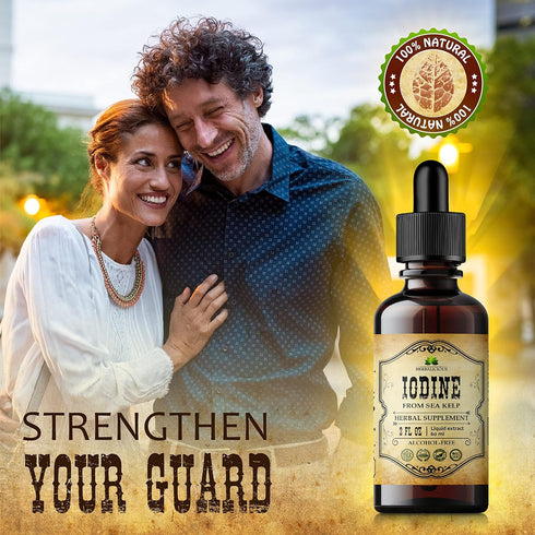 Immune 2 oz HERBALICIOUS Iodine Drops Natural Iodine Liquid from Sea Kelp Thyroid Supplement for Energy, Digestion