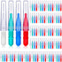 BBTO 100 Pcs Dental Brush Flosser for Braces, Interdental Brush Toothpick, Oral Dental Cleaners (Red, Blue, White,