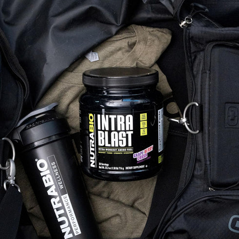 NutraBio Intra Blast and Pre-Workout Powder, Advanced Electrolyte Performance Drink, Amino Acid Recovery, Grape Berry