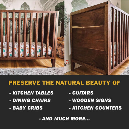 WALRUS OIL Furniture Wax Polish - Easy to Use Wood Maintenance and Polishing Wax, 3oz Can