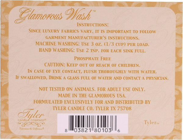 Tyler Candle Tyler Fragrance Glamorous Wash, 16 oz Fine Laundry Detergent