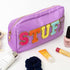 Fablinks Pink Nylon Cosmetic Bag - Chenille Letter Patches Design