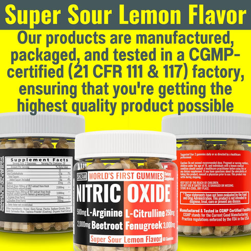 Beets Fenugreek Super Nitric Oxide Gummies - Chewable L-Arginine & L-Citrulline Beet Root Chews for Adults