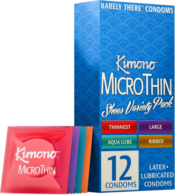 Kimono MicroThin Sheer Variety Pack of 12 - Multiple Styles of Ultrathin