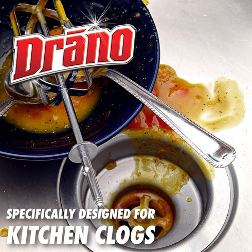 Drano Kitchen Granules Drain Clog Remover - Unclogs Grease or Cooking Oil Blockage, 17.6 oz