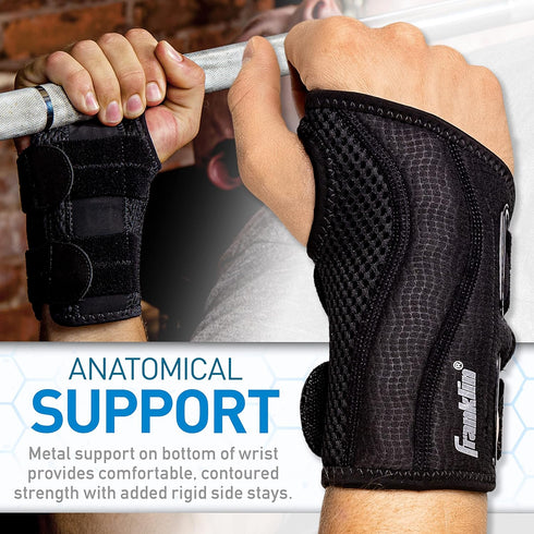 Franklin Sports Wrist Brace and Stabilizer, Adjustable Sports Wrist Guard for Pain Relief and Injury Prevention
