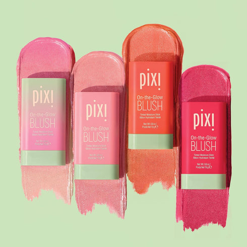 Pixi On-the-Glow Blush Stick, Hydrating Tinted Moisture Blush with Ginseng, Aloe Vera & Fruit Extracts, 19g (Fleur)