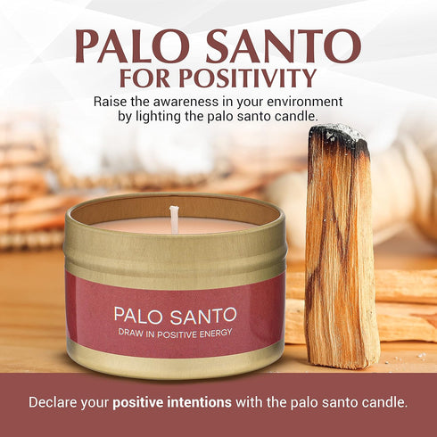 Sage & Palo Soy Wax Smudge Candles for Home Energy Cleansing, Aromatherapy, Meditation & Manifestation Gifts