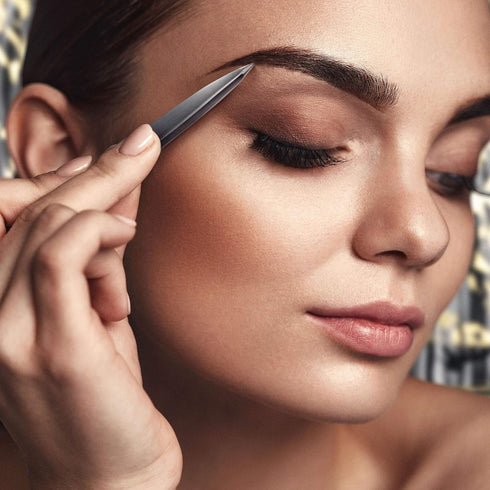 Pointed Tweezers - High Carbon Stainless Steel Needle Nose, Fine Point Precision Hair Removal, Silver