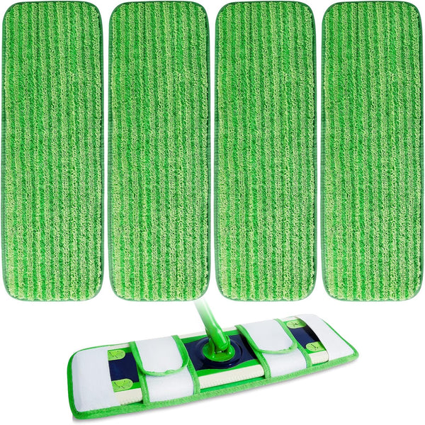 KEEPOW XL Wet Pads Refills for Swiffer XL - Reusable Microfiber Mop Pads for Hardwood Floor (4 Pack)