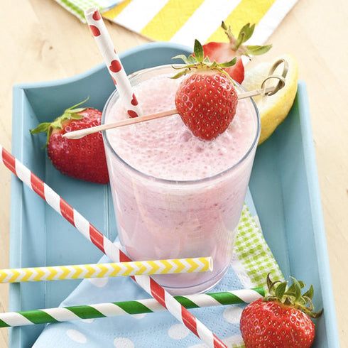 Red Stripe Paper Straws - 50 Pack | Valentine Party Supply - 7.75 Inches | Outside the Box Papers Brand