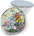 MADDesign Mother of Pearl Compact Makeup Mirror, Folding Magnify, Butterfly Flowers, Pink Yellow