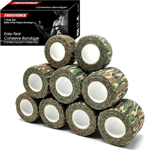 9 Rolls Self Adhesive Athletic Tape Gauze, Breathable Elastic Cohesive Bandage for Sports Injury & Pet (Asian Tiger