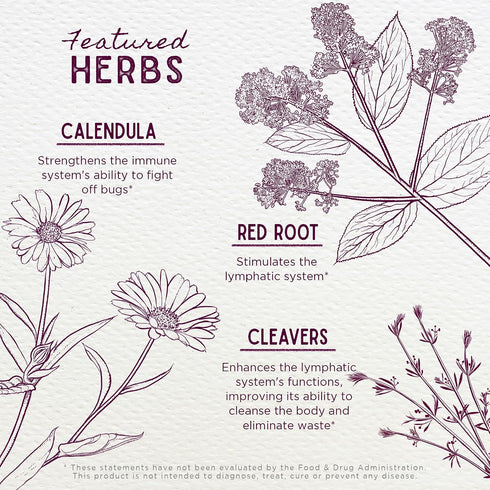 Immune 4oz WishGarden Herbs Lymph Mover - Organic Lymphatic Drainage Drops with Echinacea, Cleavers & Red Root
