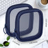 Weewooday 4 Pcs Mesh Makeup Bag Mesh Cosmetic Bag Travel Toiletry Bag Pouch with Zipper Mini Portable Makeup Cosmetic Travel Toiletry Purse Bag for Daily Accessories(Navy Blue, Small)